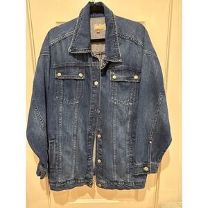 PILCRO‎ Anthro Denim Jean Jacket Oversized Blue Cotton Women's L